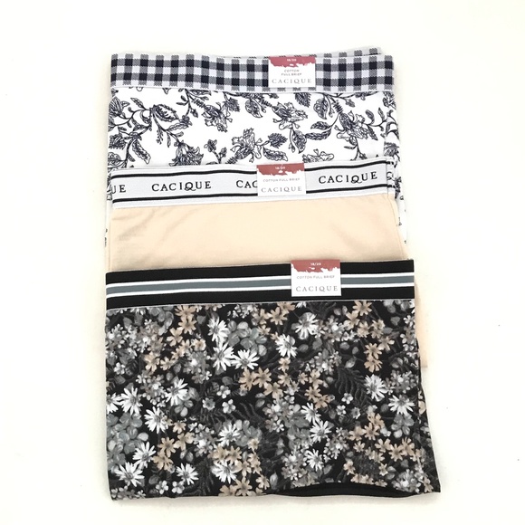 CACIQUE Cotton Full Brief Panties 3 Pairs Women’s Plus Size 18/20 2X LANE BRYANT - Picture 1 of 16